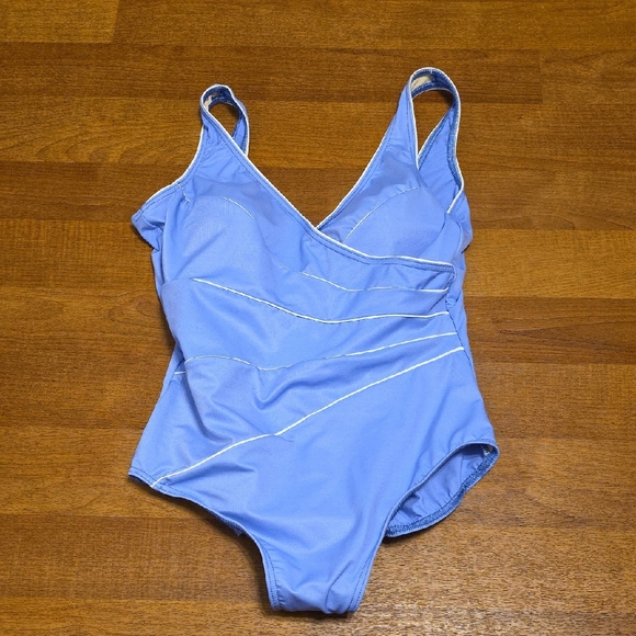 Miraclesuit Light Blue Wrap One Piece - Picture 1 of 8